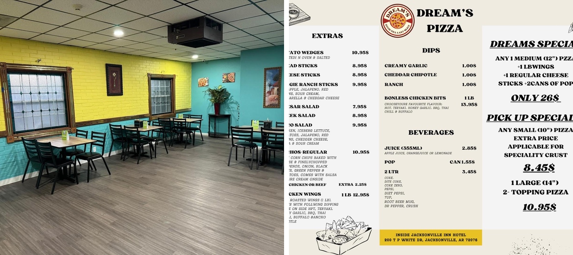 Dream's Pizza Menu