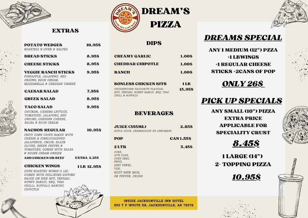 Dream's Pizza Menu image 1